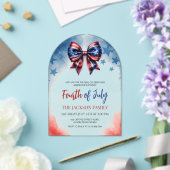 7月4日アメリカ国旗の弓アーチ アクリル招待状 (インサイチュ (ウェディング))