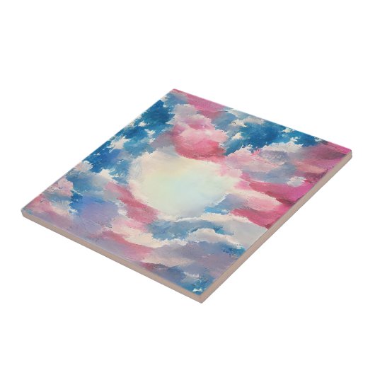 7月4日アメリカ国旗の愛デジタル抽象芸術アート タイル (側面)