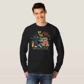 7月4日アメリカ国旗の愛国的なリベの像 Tシャツ (正面フル)