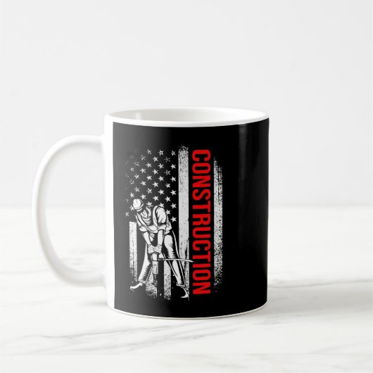 7月4日アメリカ国旗の愛国的建築W コーヒーマグカップ (左)