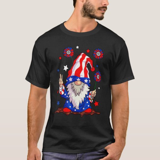7月4日アメリカ国旗の格言愛国者 Tシャツ (正面)