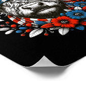 7月4日アメリカ国旗の独立記念日 ポスター (角)