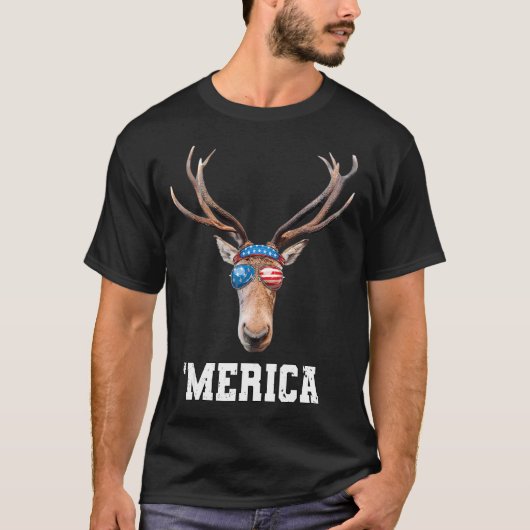 7月4日アメリカ国旗の男の子メリカ Tシャツ (正面)