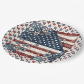 7月4日アメリカ国旗の紙プレート ペーパープレート (アングル)