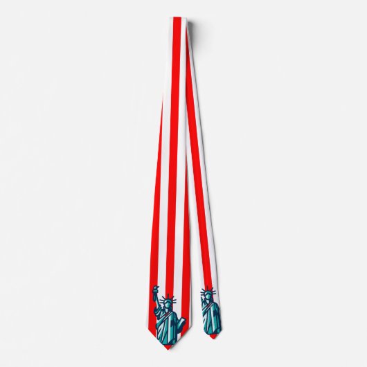 7月4日アメリカ国旗の自由の女神 ネクタイ (正面)