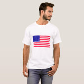 7月4日アメリカ国旗の自由ギフトフード付きスウェットシャツ Tシャツ (正面フル)