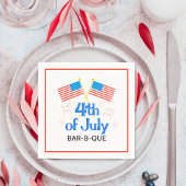7月4日アメリカ国旗の花火 スタンダードカクテルナプキン