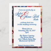 7月4日アメリカ国旗の赤白・青 招待状 (正面/裏面)