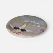 7月4日アメリカ国旗を持つヒトデ ペーパープレート (アングル)