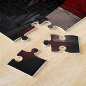 7月4日アメリカ国旗を持つ愛国者ブルドッグ ジグソーパズル (側面)