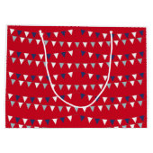 7月4日アメリカ国旗を掲げたゴルフカート    ラージペーパーバッグ (裏面)