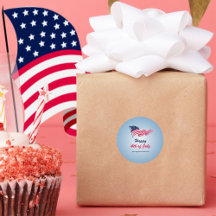 7月4日アメリカ国旗を掲げて幸せ