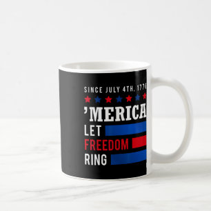 7月4日アメリカ国旗アメリカ解放リングや輪 コーヒーマグカップ