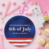 7月4日アメリカ国旗オンブルーフォイル ペーパープレート (パーティー)