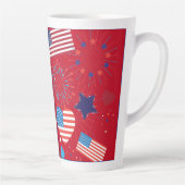 7月4日アメリカ国旗ハート花火大会 カフェラテマグ (右)