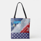 7月4日アメリカ国旗ハート花火大会 トートバッグ (裏面)