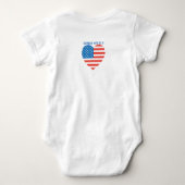 7月4日アメリカ国旗ハート花火大会 ベビーボディスーツ (裏面)