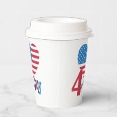 7月4日アメリカ国旗ハート花火大会 紙コップ (右)