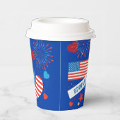 7月4日アメリカ国旗ハート花火大会 紙コップ (右)