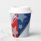 7月4日アメリカ国旗ハート花火大会 紙コップ (裏面)