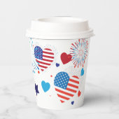 7月4日アメリカ国旗ハート花火大会 紙コップ (裏面)