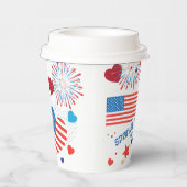 7月4日アメリカ国旗ハート花火大会 紙コップ (右)