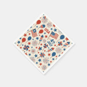 7月4日アメリカ国旗パトリオティックパーティーナプキン スタンダードカクテルナプキン (角)