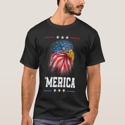 7月4日アメリカ国旗'メリカバルトイーグルUsa M Tシャツ (正面)