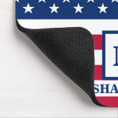 7月4日アメリカ国旗モノグラム マウスパッド (コーナー)