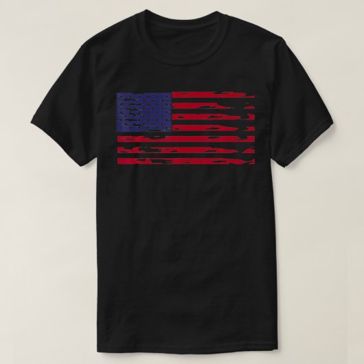 7月4日アメリカ国旗4日7月4日 Tシャツ (デザイン正面)