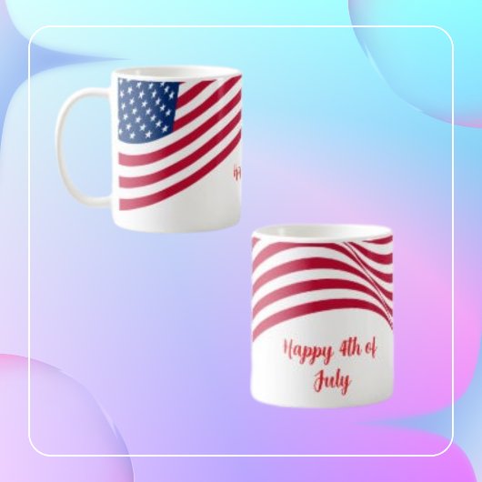 7月4日アメリカ国旗 コーヒーマグカップ