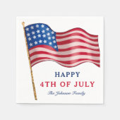 7月4日アメリカ国旗 スタンダードカクテルナプキン (正面)