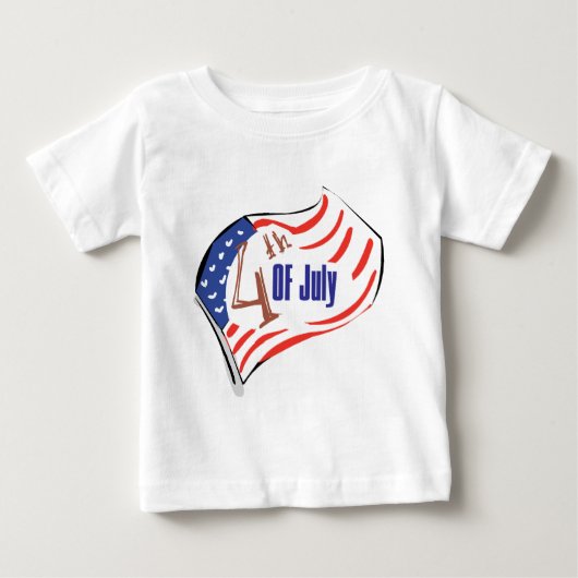 7月4日アメリカ国旗 ベビーTシャツ (正面)