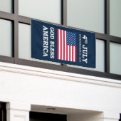 7月4日アメリカ国旗 横断幕 (ビルの外側)