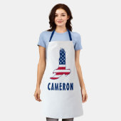7月4日アメリカ国旗American Eagle America エプロン (着用した状態)