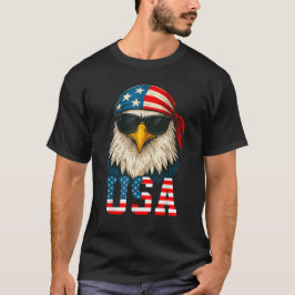 7月4日アメリカ国旗Bald Eagle愛国心 Tシャツ