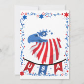 7月4日アメリカ国旗Bald Eagle BBQ花火 招待状 (裏面)