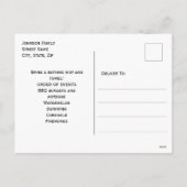 7月4日アメリカ国旗BBQ花火 シーズンポストカード (裏面)