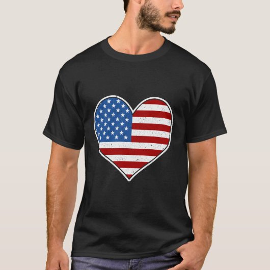 7月4日アメリカ国旗He愛国心 Tシャツ (正面)