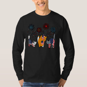 7月4日アメリカ国旗Meowica Cats Garp Tシャツ