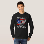 7月4日アメリカ国旗Sの掲げ Tシャツ (正面フル)