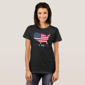 7月4日アメリカ国旗Usa Love Patriotic Men W Tシャツ (正面フル)