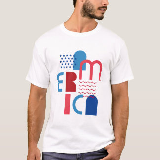 7月4日アメリカ幾何学模様 Tシャツ
