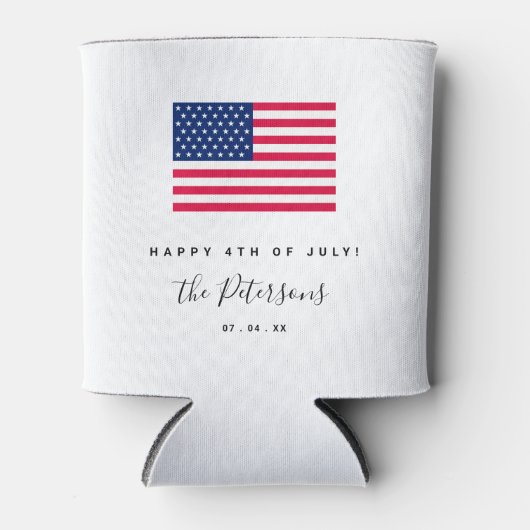 7月4日アメリカ愛国国旗のパーティー 缶クーラー (正面)