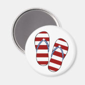 7月4日アメリカ愛国国旗のビーチサンダル マグネット (正面/裏面)