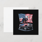 7月4日アメリカ愛国国旗イーグルUSA 招待状 (正面/裏面)