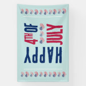 7月4日アメリカ愛国国旗 横断幕 (縦)