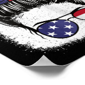 7月4日アメリカ愛国国旗Usa Women Girl ポスター (角)