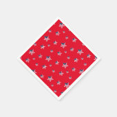 7月4日アメリカ愛国心のあるアメリカ国旗のスターパーティー スタンダードカクテルナプキン (角)