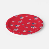 7月4日アメリカ愛国心のあるアメリカ国旗のスターパーティー ペーパープレート (アングル)